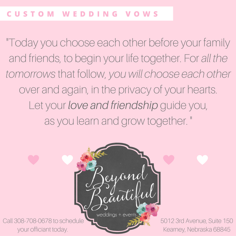 Custom Vows for Ashlei & Seth from Beyond Beautiful weddings + events